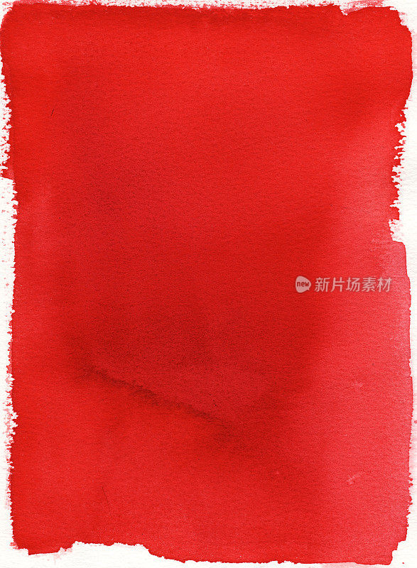 红色背景水彩画