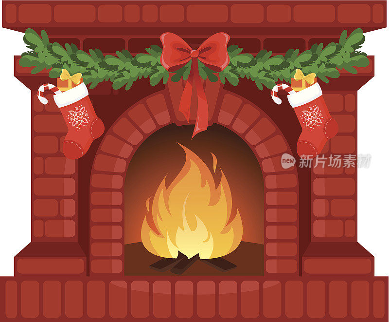 圣诞节的壁炉