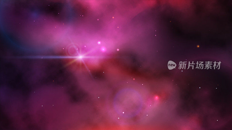 紫色星云的宇宙背景有许多恒星