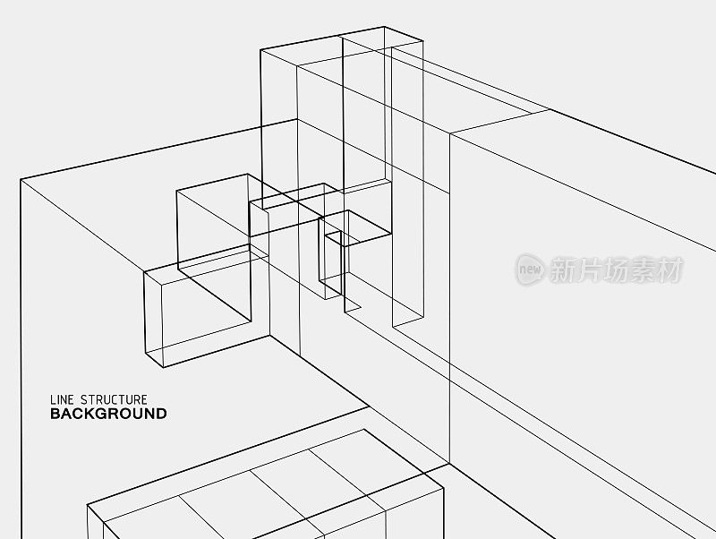 灰色素描线结构图案背景