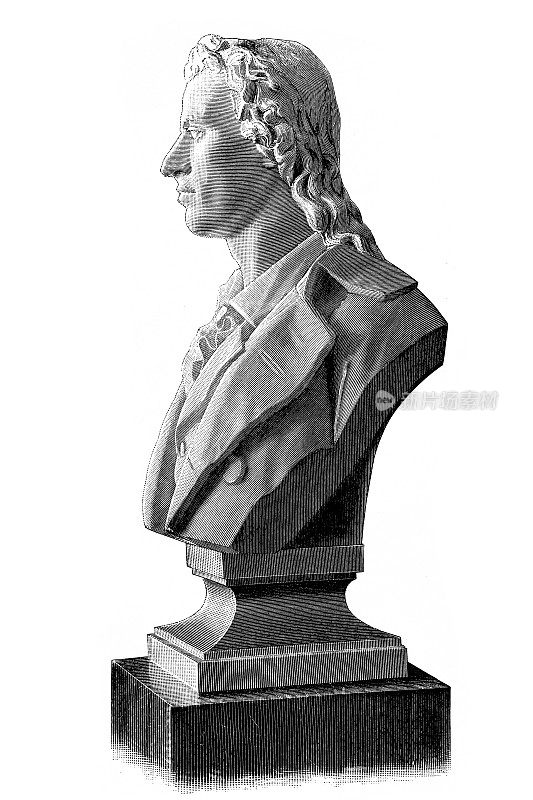 弗里德里希・席勒半身像,德国作家,1759-1805