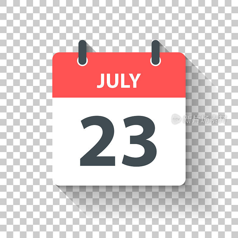 7月23日-日日历图标在平面设计风格