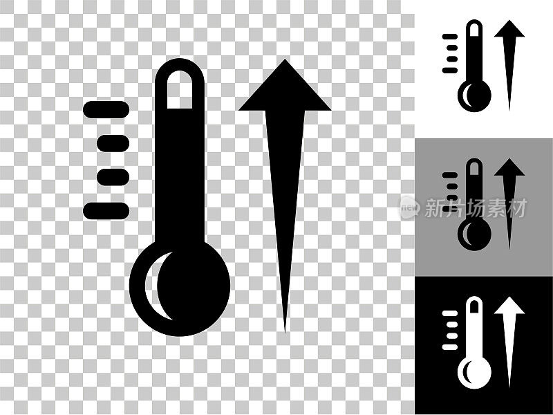 热温度计图标上的棋盘透明背景