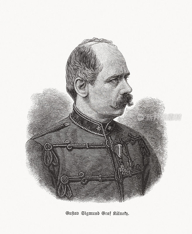 古斯塔夫伯爵Kálnoky(1832-1898)，奥匈帝国政治家，木版，1893年出版
