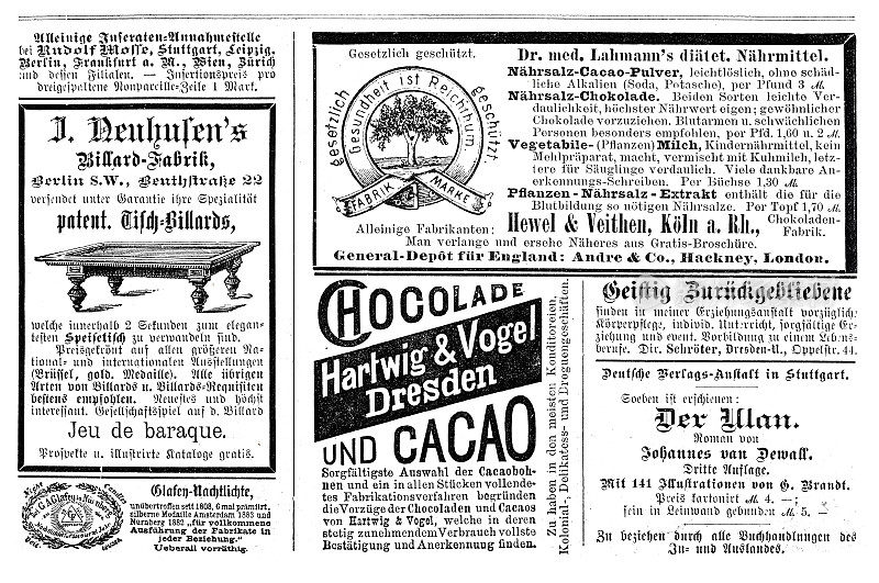 1889年德国杂志上的广告单