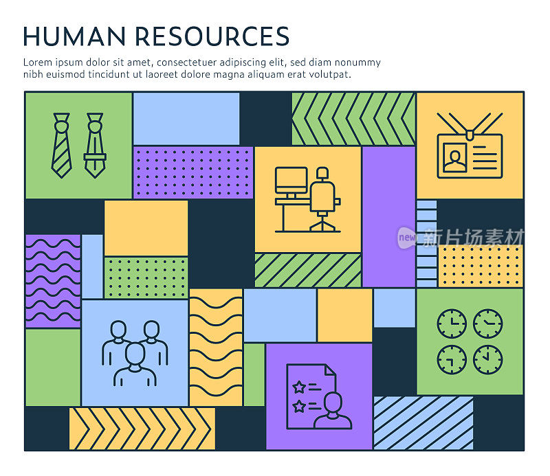 包豪斯风格的人力资源信息图表模板