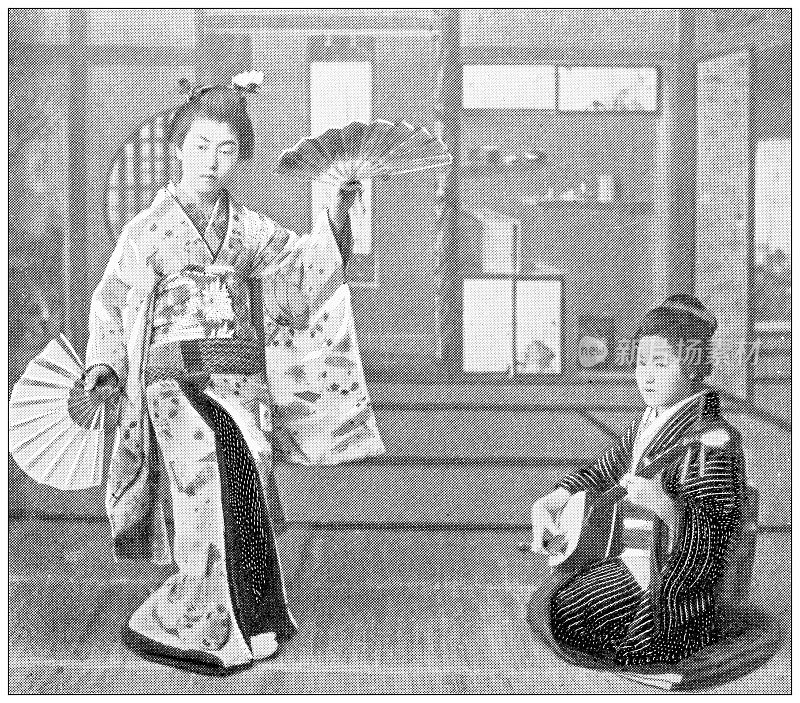 日本古色古香的旅行照片:跳舞的女孩