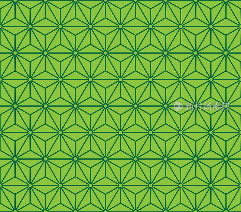 绿色浅叶几何图案。观赏日本大麻叶背景。