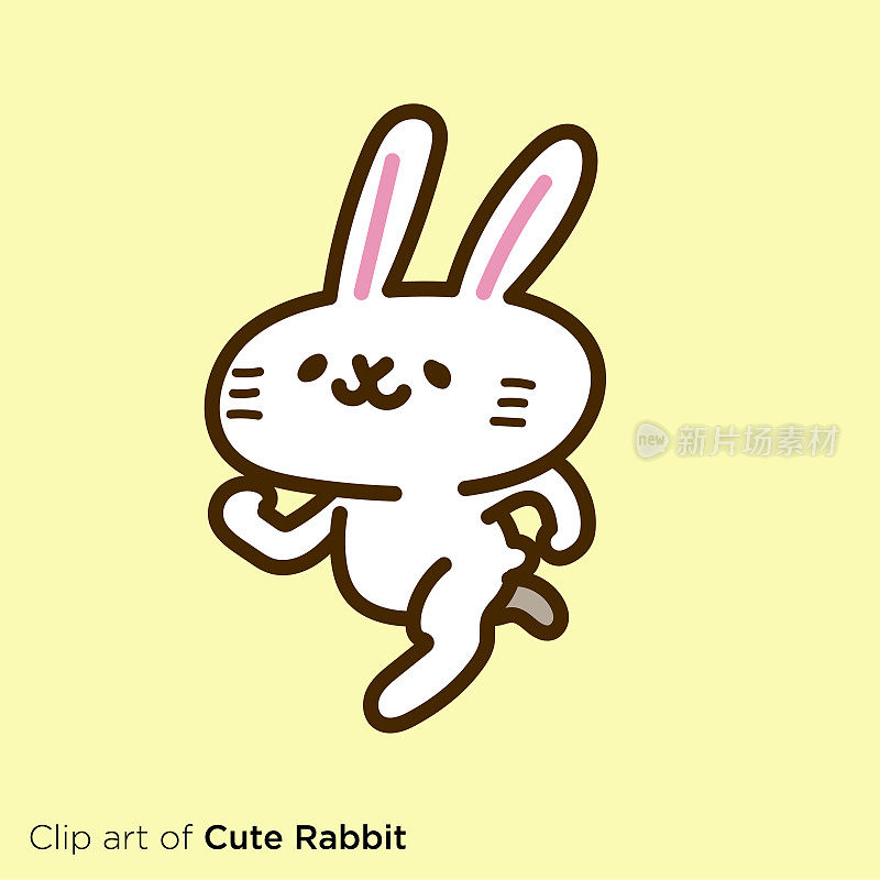 兔子人物插画系列“Run”