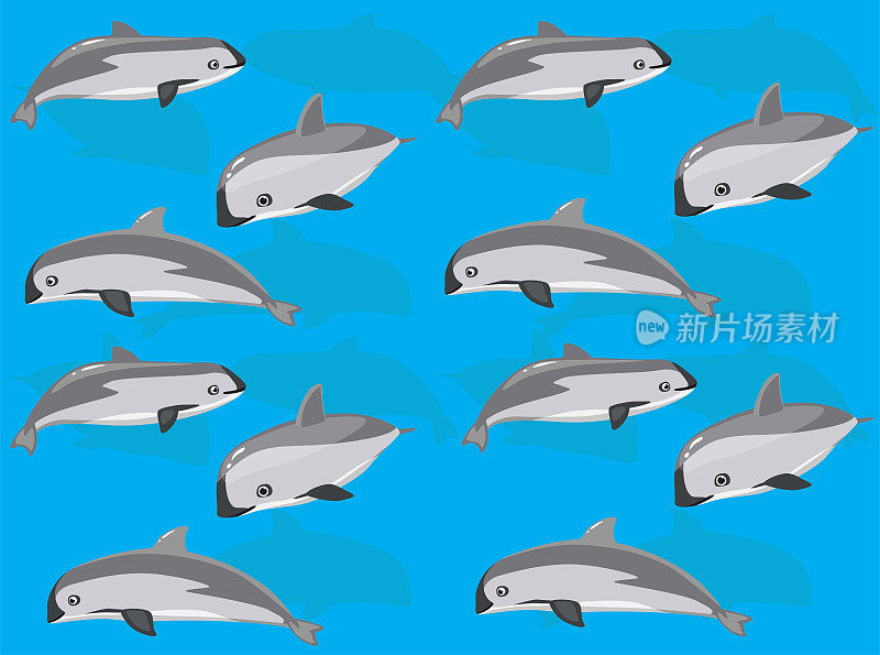 小头鼠海豚濒危物种无缝墙纸背景
