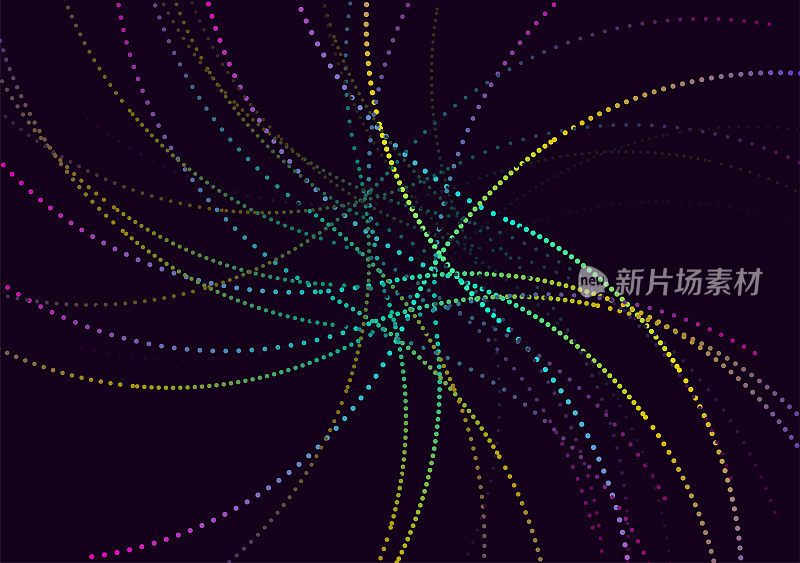 摘要迷幻螺旋粒子流动运动圆点技术图案背景