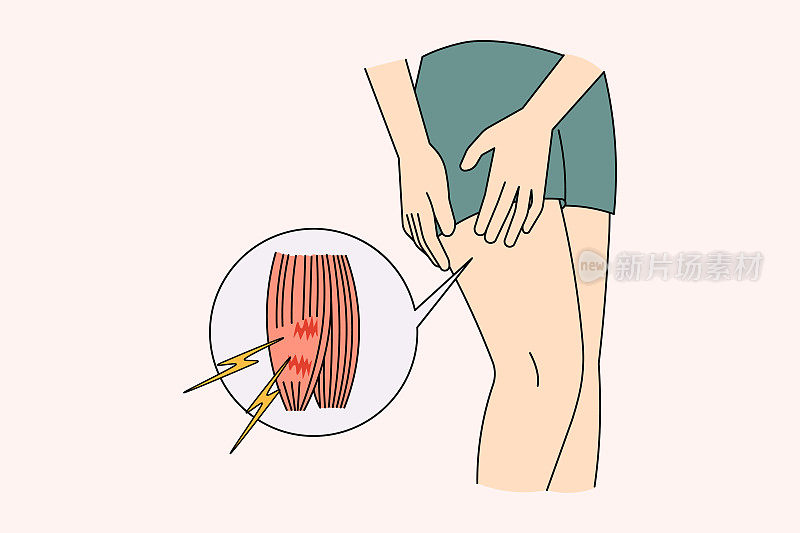 运动员因腿部肌肉撕裂而痛苦