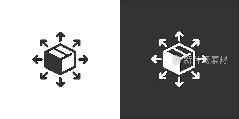 配送网络图标。固体图标，可以应用在任何地方，简单，像素完美和现代风格。