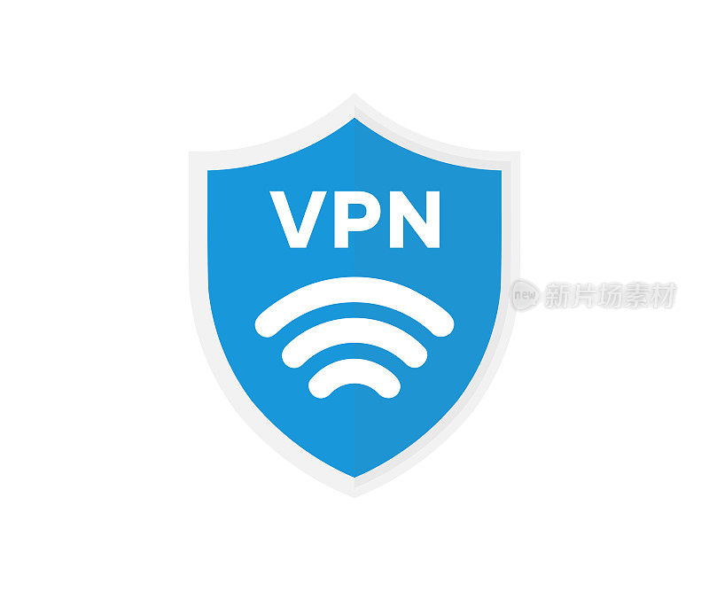 VPN虚拟专用网络技术安全连接网络安全。网络安全技术矢量设计与插画。