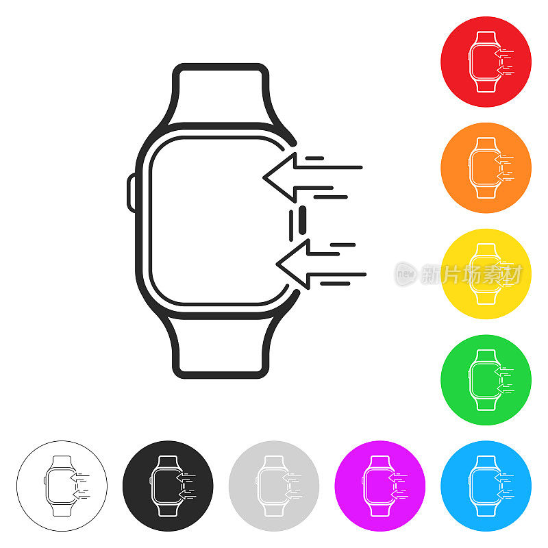 送到smartwatch。彩色按钮上的图标