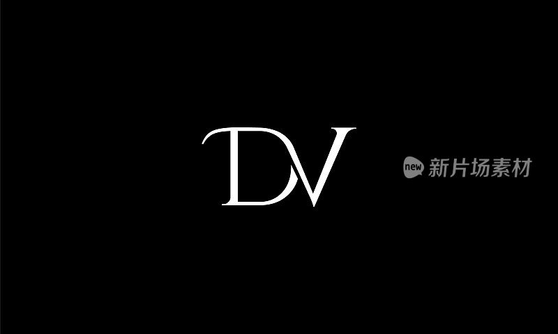 DV、VD抽象字母标志设计。