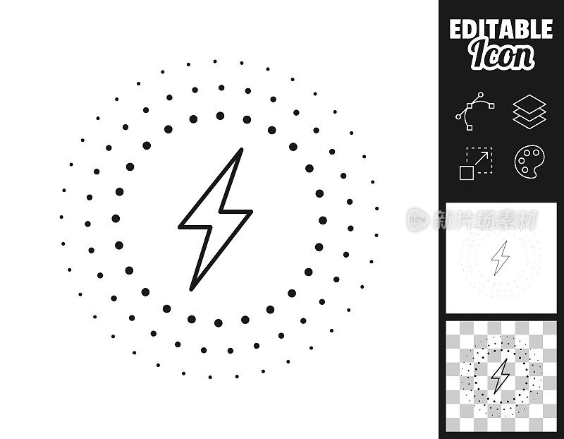 无线充电。图标设计。轻松地编辑