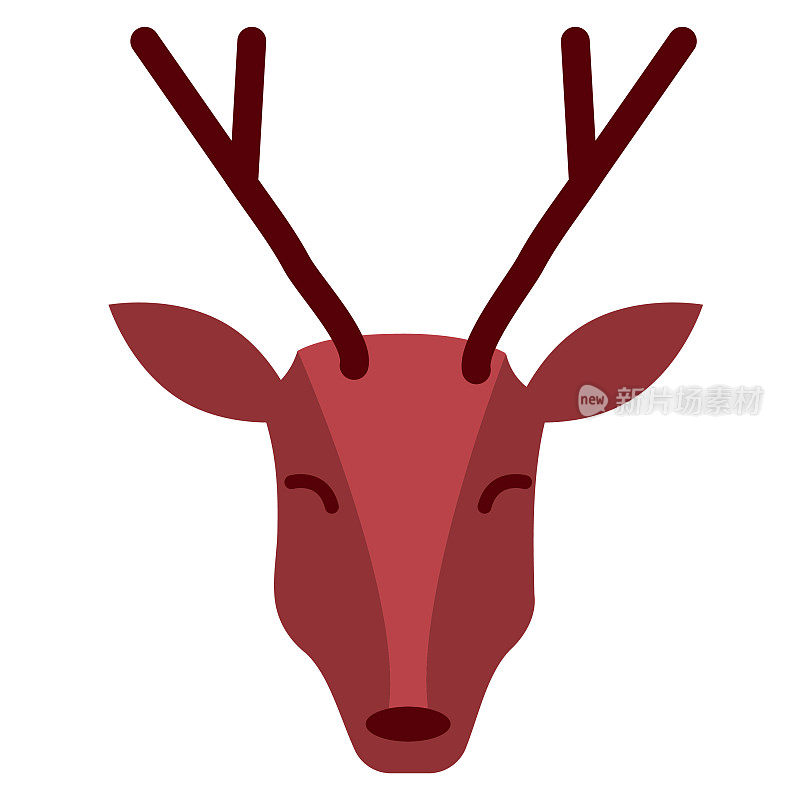 鹿头颜色图标在白色背景