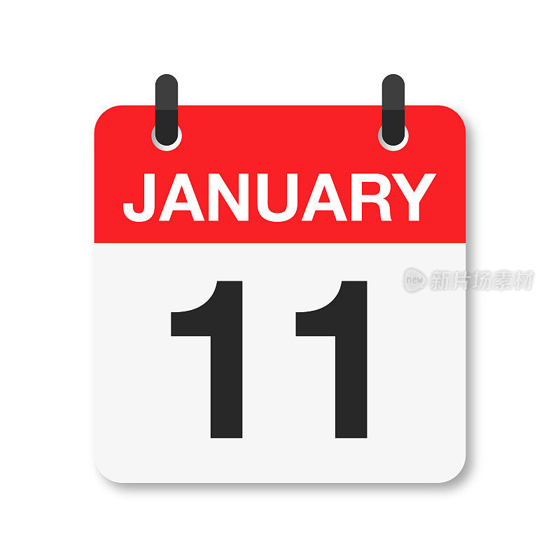1月11日-每日日历图标-白色背景