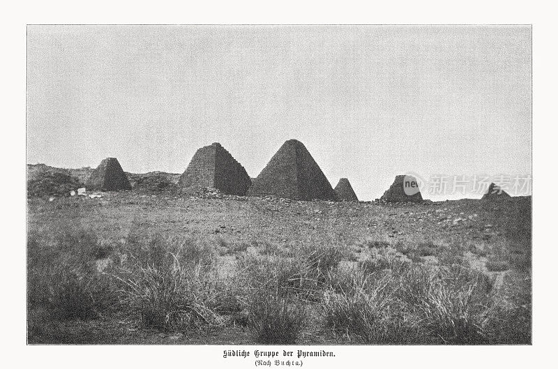 苏丹梅洛伊金字塔，半色调印刷，1899年出版