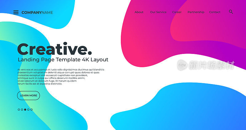 4K登陆页面模板-抽象动态,现代,未来,多色,简单的网站模板背景