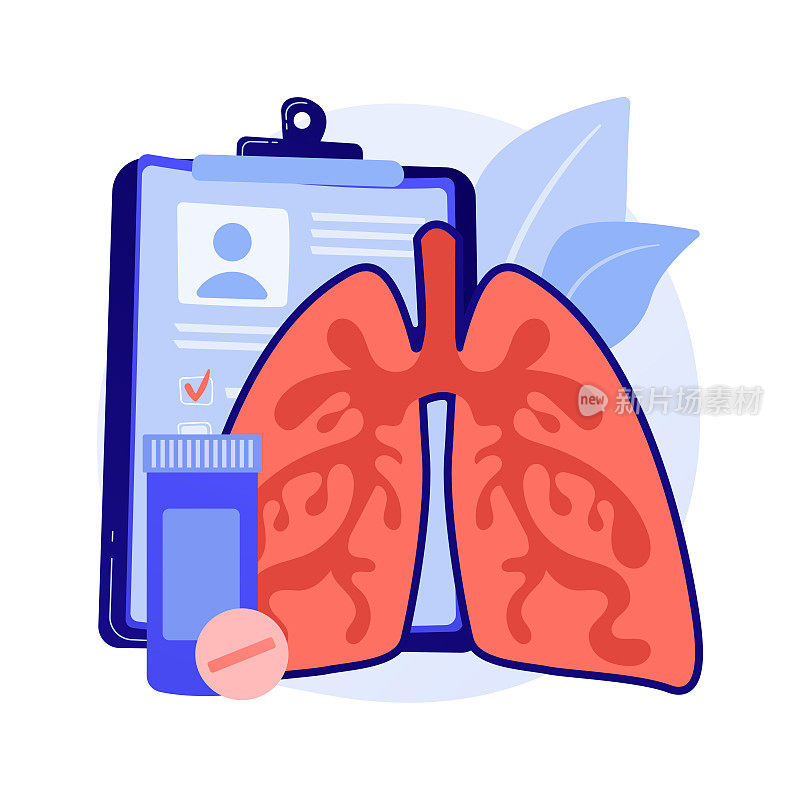 慢性阻塞性肺疾病抽象概念矢量插图。