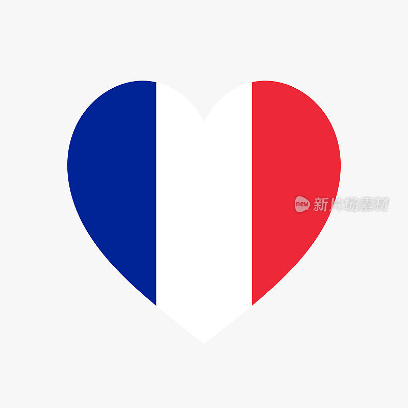 法国心旗。向量