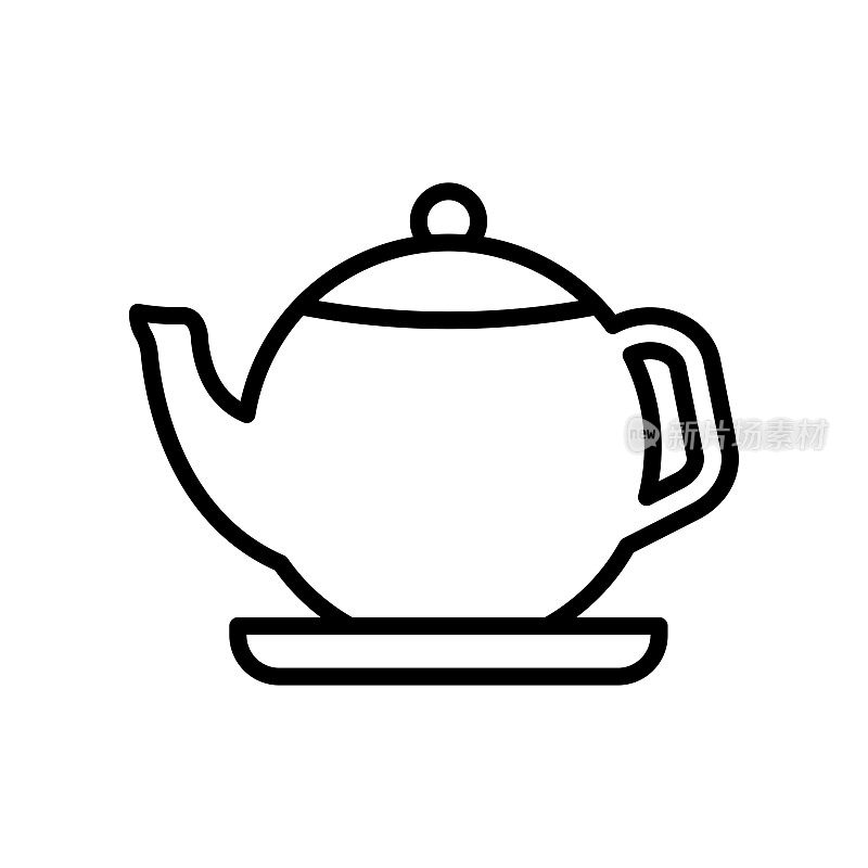 茶壶图标矢量设计模板简单而现代