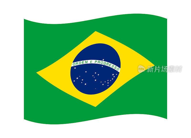 巴西挥舞着国旗。向量