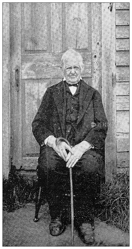 马萨诸塞州汉普顿县的古董图片:布里姆菲尔德最年长的人