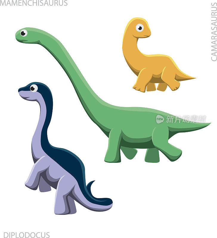 恐龙蜥脚类矢量插图