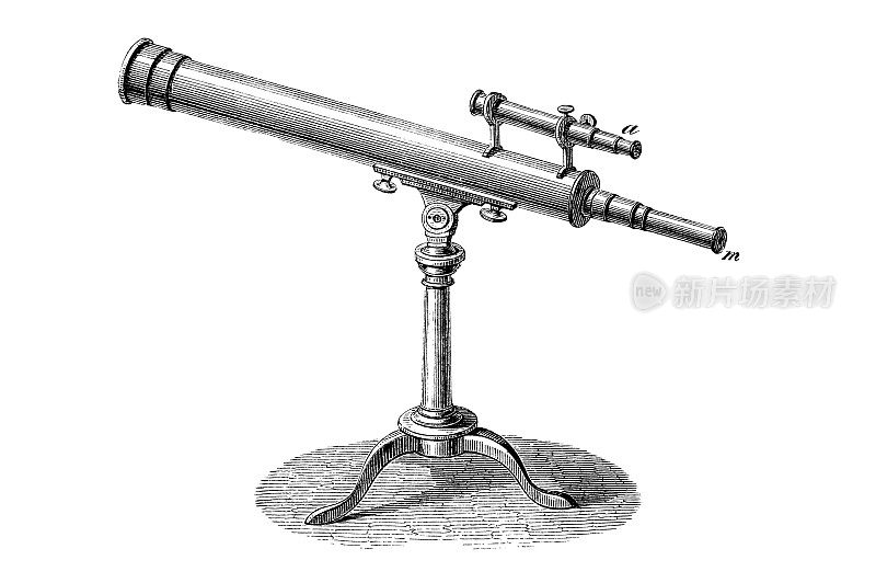 古书插图:天文望远镜