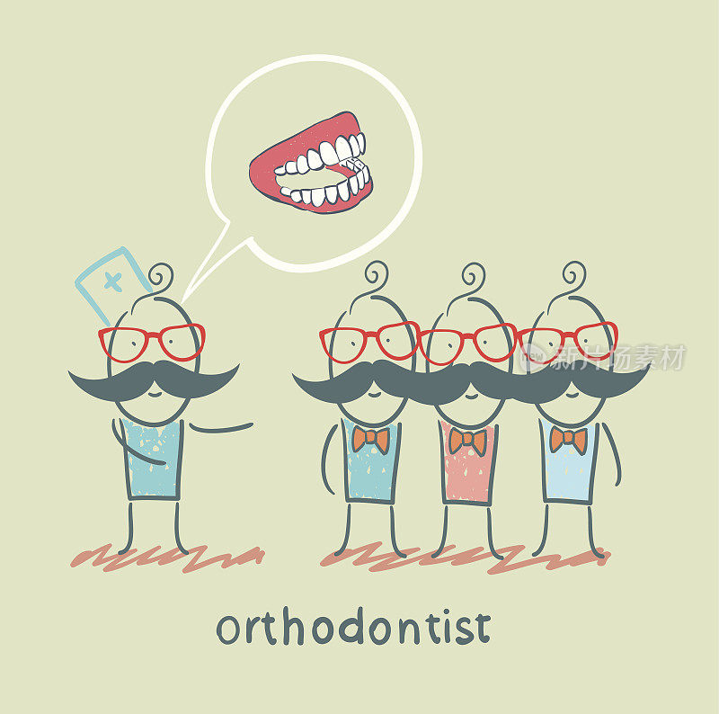 牙齿矫正医生告诉病人关于他们的牙齿