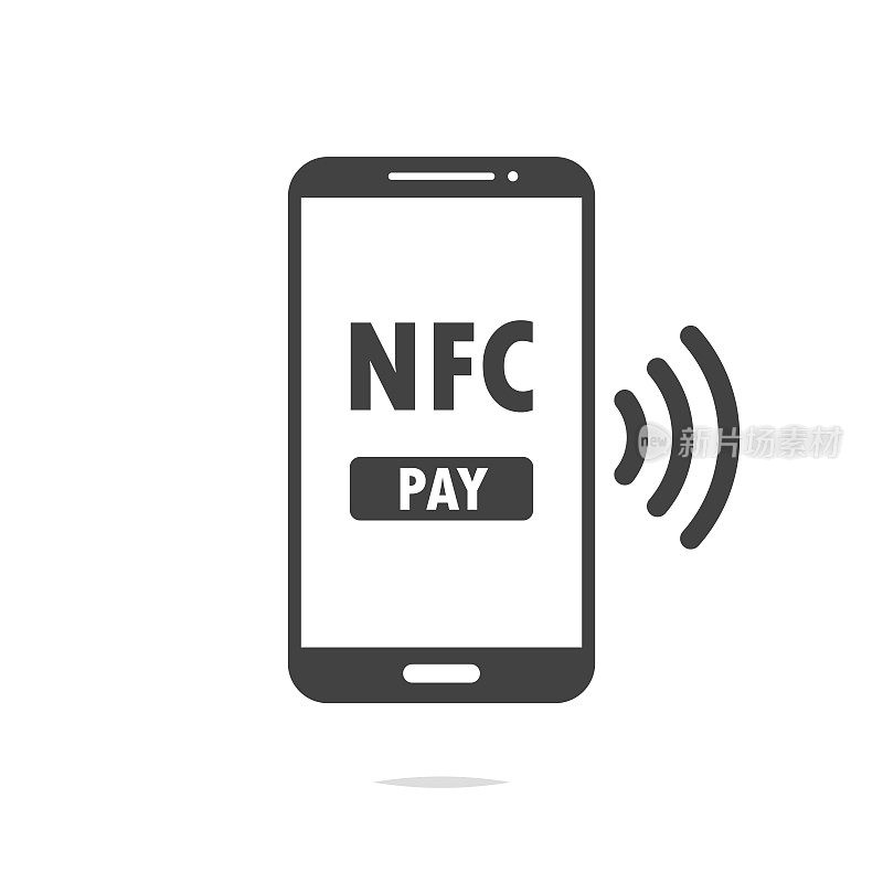 带有NFC图标的智能手机