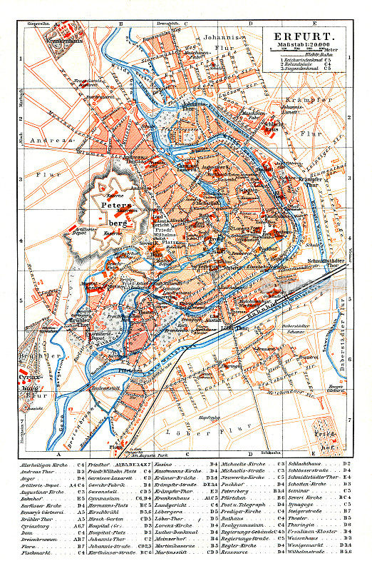 1897年德国城市埃尔福特地图