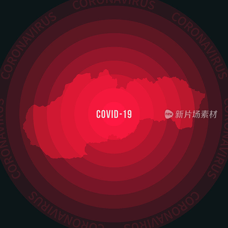 斯洛伐克的COVID-19传播地图。冠状病毒爆发