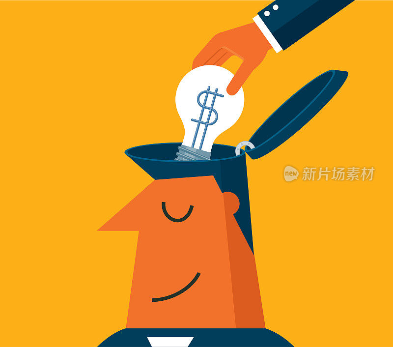 商人的想法灯泡