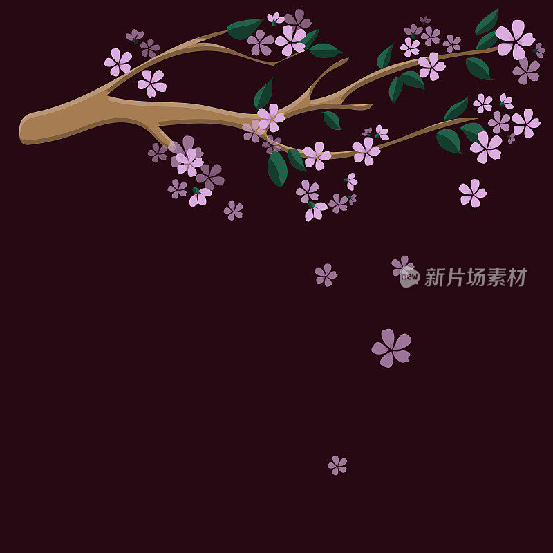 春日贺卡，春节3月8日，樱花