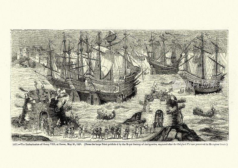 亨利八世在多佛的舰队，1520年，都铎王朝的历史