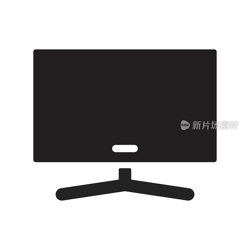 电视图标，矢量符号插图。