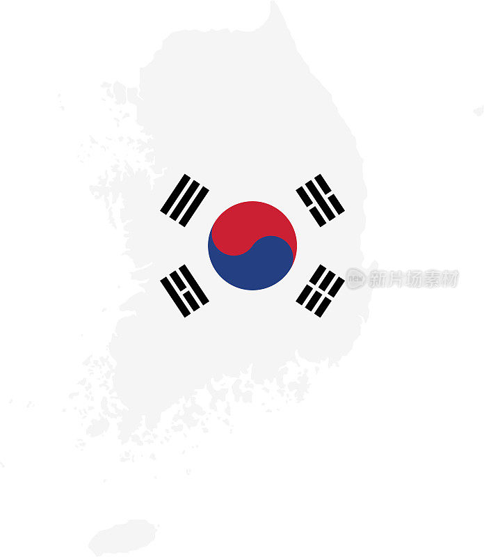 韩国国旗地图