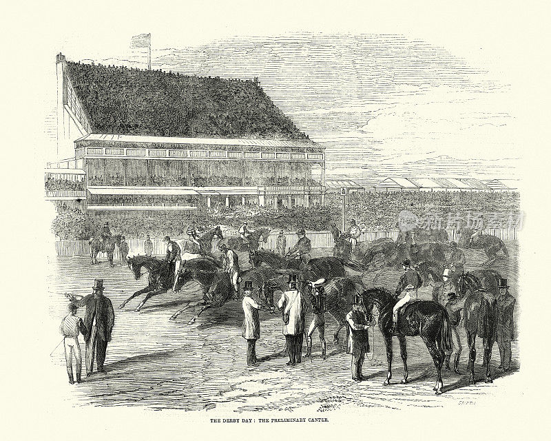 埃普索姆德比，预赛慢跑，大看台，1861年，19世纪