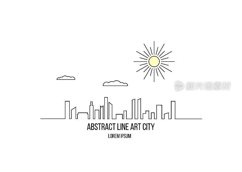 抽象线条艺术城市