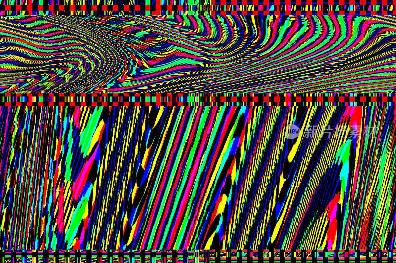 电视故障迷幻噪声背景旧的VHS屏幕错误数字像素噪声抽象设计计算机故障。电视信号失败。垃圾摇滚风格的技术问题