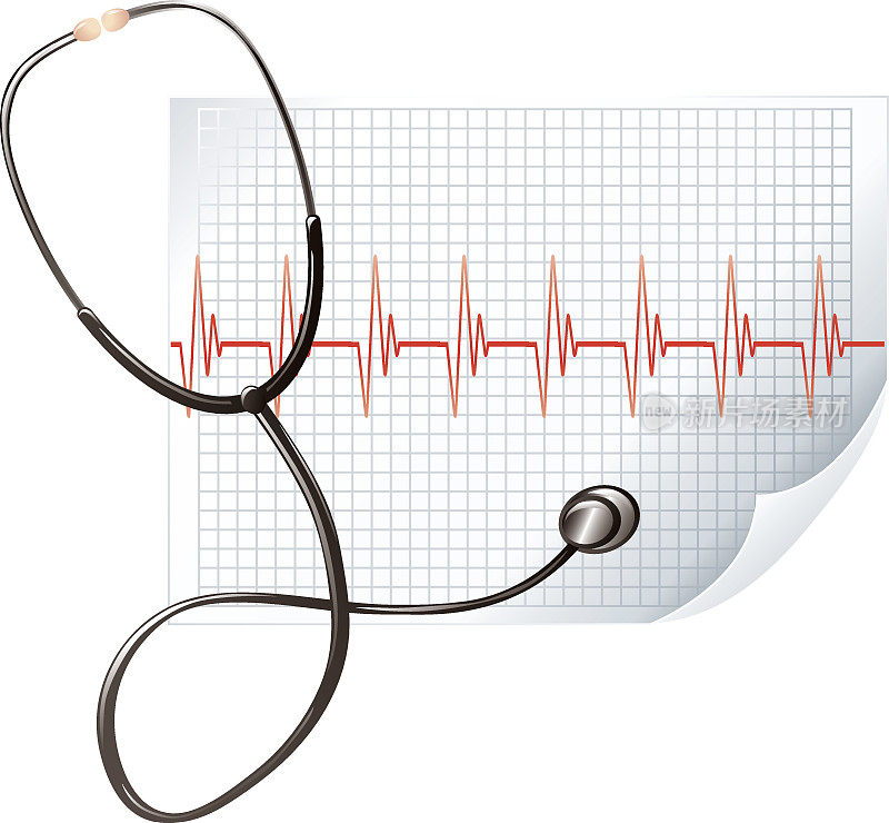 听诊器和心电图