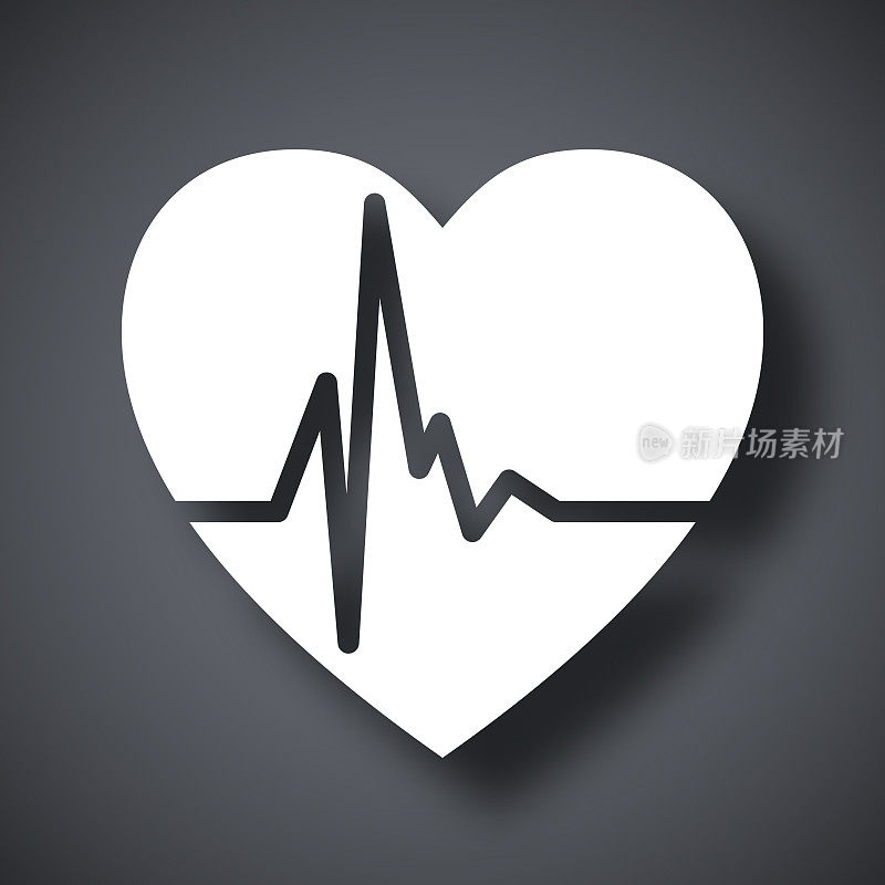 矢量心脏心电图图标