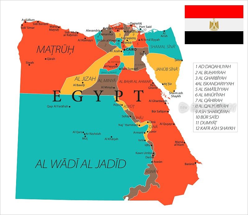 地图埃及-矢量