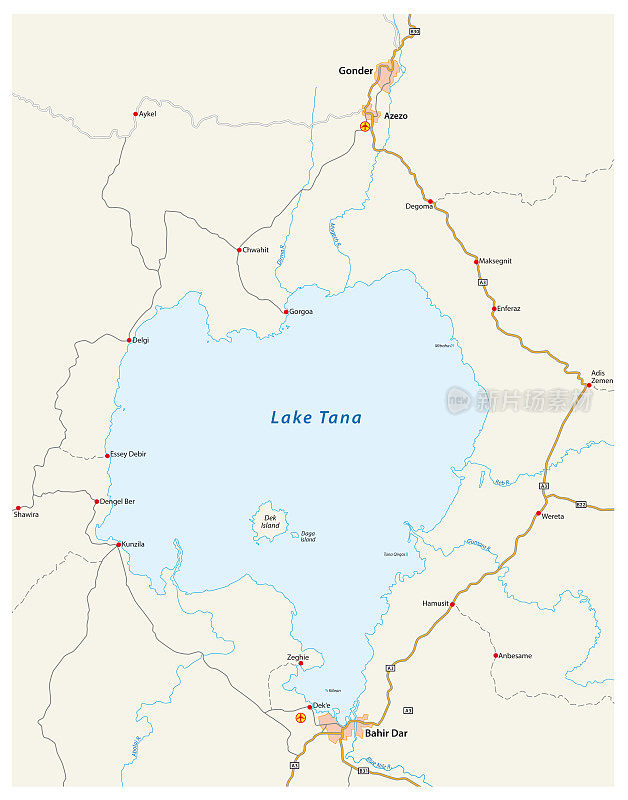 埃塞俄比亚塔纳湖地图，埃塞俄比亚