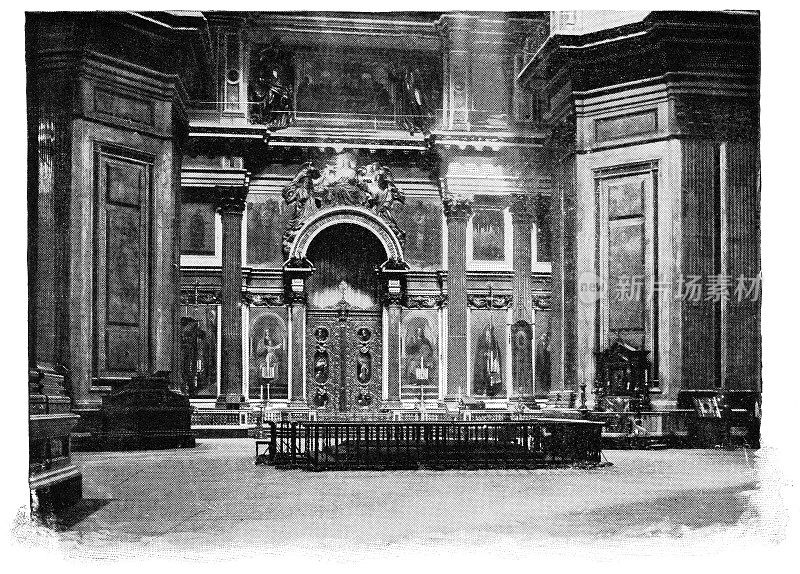 圣艾萨克大教堂的圣门在圣彼得堡，俄罗斯-俄罗斯帝国19世纪