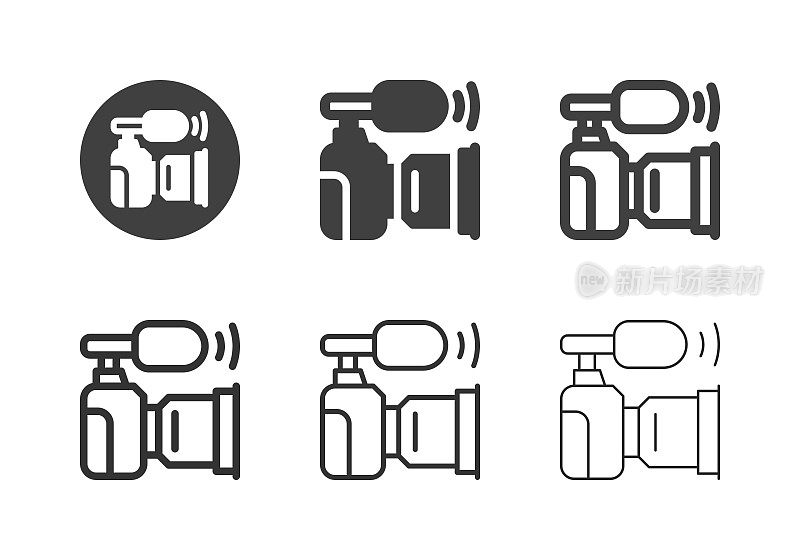 相机Mount散弹枪麦克风图标-多系列